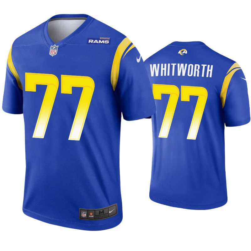 Men Los Angeles Rams 77 Andrew Whitworth Nike Royal Legend NFL Jersey
